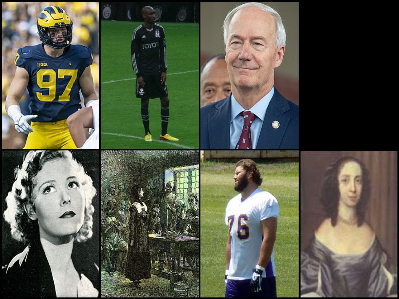 Famous People with surname Hutchinson